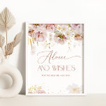 Boho Blumenberatung und Wünsche für Newlyweds Post Poster<br><div class="desc">Boho Blumenberater und Wünsche für Newlyweds Poster. Matching-Elemente verfügbar.</div>