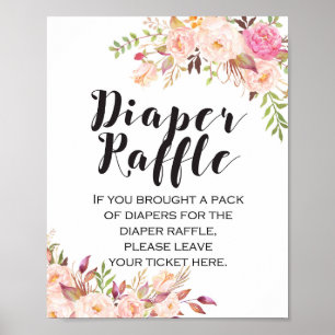 Boho Blumenbilder Raffle Babydusche Zeichen Poster
