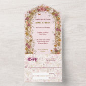 Boho-Blumenbogen romantische Hochzeit Boho All In One Einladung (Innen Boden)