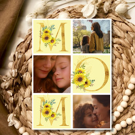 Boho Blumenbriefe Mutter drei Fotos Muttertag Feiertagskarte