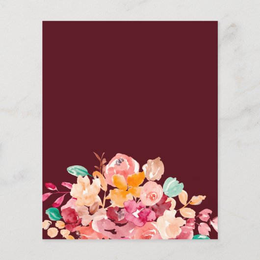 Boho Blumenbrunch Brautparty Budget (Rückseite)