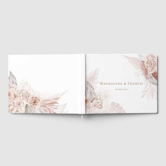 Boho Blumendesign Hochzeitsgast-Buch Gästebuch (Voll)