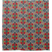 Boho-Blumendesign Rosen Duschvorhang (Vorderseite)