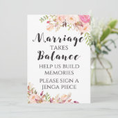 Boho blumenehe gleicht unterzeichnen 12x18" einladung (Stehend Vorderseite)