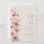 Boho Blumenfall in Liebe Brautdusche Einladung (Vorderseite)