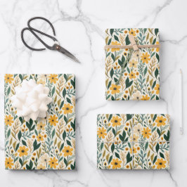 Boho-Blumenfantasie Geschenkpapier Set