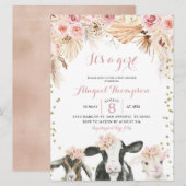 Boho Blumenfarm Mädchen Dusche Einladung (Vorne/Hinten)