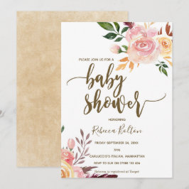 Boho Blumenfeder moderne Babydusche einladen Einladung