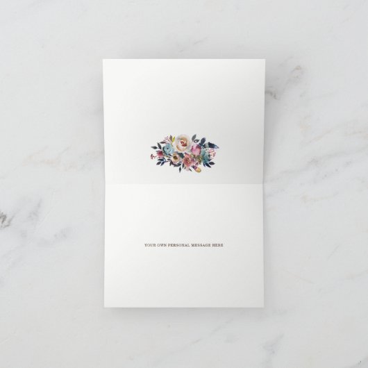 Boho Blumenfeder Rustikale Dusche Danke Karte (Innenseite)