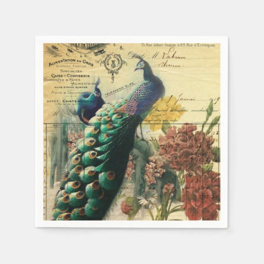 boho blumenfranzösisches Land moderner Vintager Pf Serviette (Vorderseite)