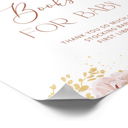 Boho Blumengarten Bücher für Babyposter Poster (Ecke)