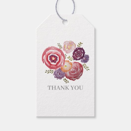 Boho-Blumengarten-Malerei Danke Geschenkanhänger (Vorderseite)