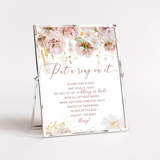 Boho Blumengarten sagt nicht, Braut Brautparty Poster