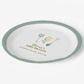 Boho Blumengartendusche Pappteller (Schrägansicht)