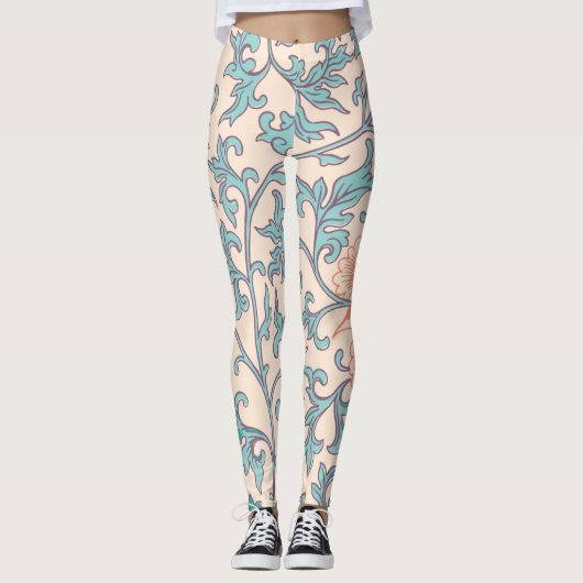 Boho blumengeschmückt, asiatischer bohischer Stil Leggings (Vorderseite)