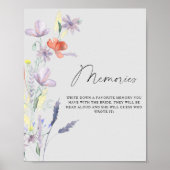 Boho blumengeschmückte Erinnerungen mit dem Brautp Poster (Vorne)