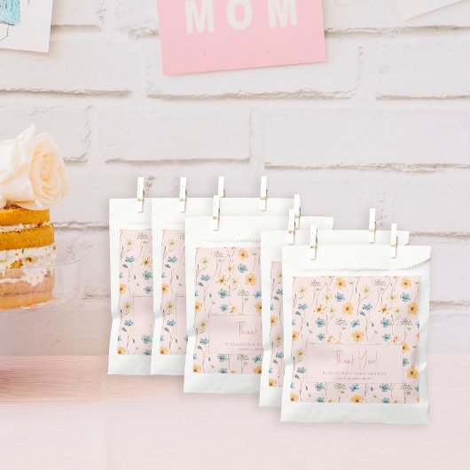 Boho blumengeschmückte Wildblume Girl Dusche Danke Geschenktütchen