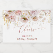 Boho blumengeschmücktes Brautparty Weinkeller und Schaumweinetikett (Einzelnes Label)