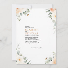 Boho Blumengrün Botanische Hochzeit Einladung
