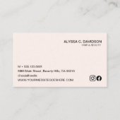 Boho Blumenhaar Schönheit individuell anpassbar Visitenkarte (Rückseite)