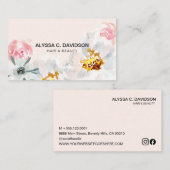 Boho Blumenhaar Schönheit individuell anpassbar Visitenkarte (Vorne/Hinten)