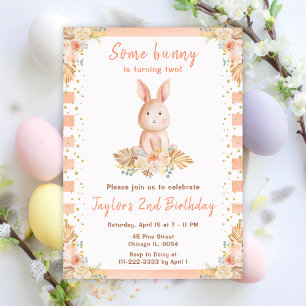 Boho Blumenhase Geburtstag Einladung