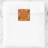 Boho Blumenheftkleber Quadratischer Aufkleber (Tasche)