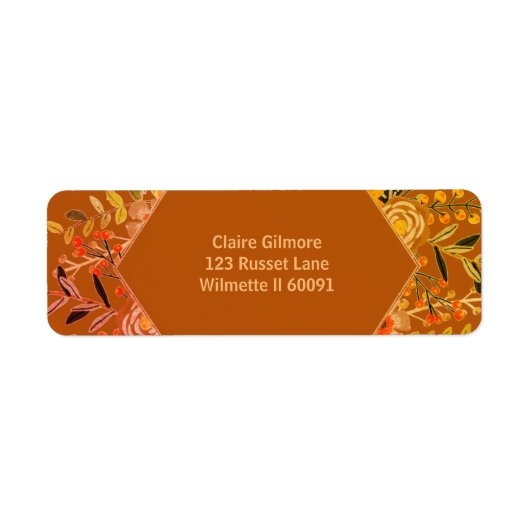 Boho blumenherbstliche Rücksendeadresse (Vorne)