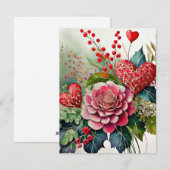 Boho blumenherzen Valentine Feiertagskarte (Vorne/Hinten)