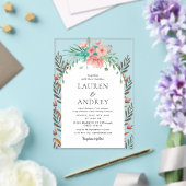 Boho-Blumenhochzeit Acryleinladungen (In Situ (Hochzeit))