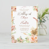 Boho Blumenhochzeit Einladung (Stehend Vorderseite)