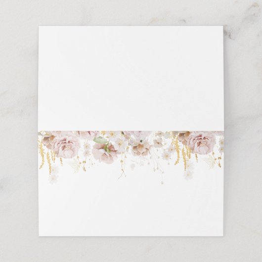 Boho Blumenhochzeit Platzkarten (Außenseite Aufgefaltet)