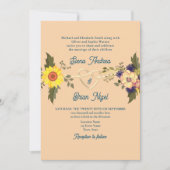 Boho Blumenhochzeit QR-Code Einladung (Vorderseite)