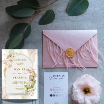 Boho-Blumenhochzeits-Einladung