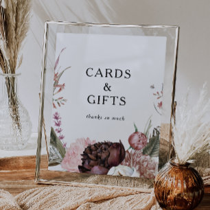 Boho Blumenkarten und Geschenke-Zeichen Poster