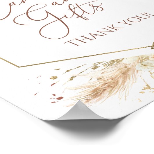 Boho Blumenkarten und Geschenkgutscheine Unterschr Poster (Ecke)