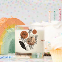 Boho-Blumenkerze personalisiert | Erdiges Terrakot