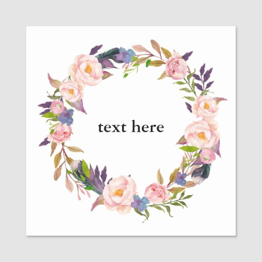 Boho blumenklassische Bezeichnung Namensschild (Vorderseite)