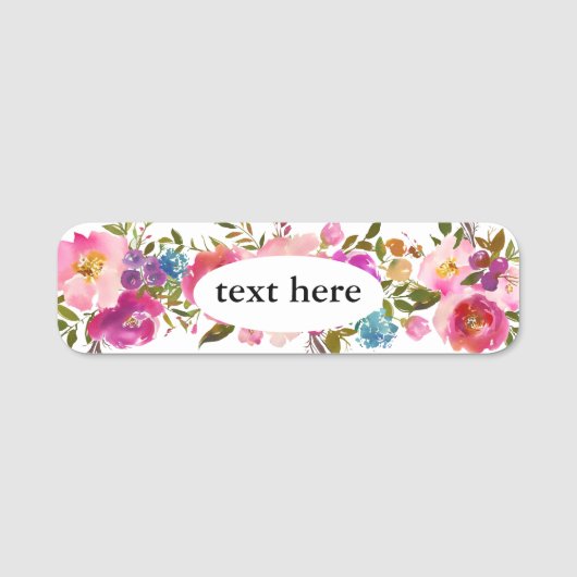 Boho blumenklassische Bezeichnung Namensschild (Vorderseite)