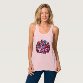 Boho-Blumenkraft-Grafik Tank Top (Vorderseite Vollansicht)