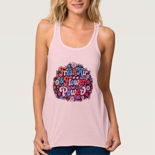 Boho-Blumenkraft-Grafik Tank Top (Vorderseite)