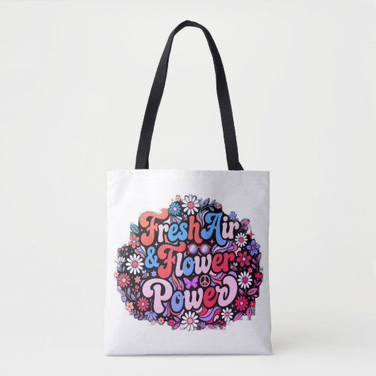 Boho-Blumenkraft-Grafik Tasche (Vorderseite)