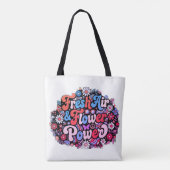 Boho-Blumenkraft-Grafik Tasche (Rückseite)