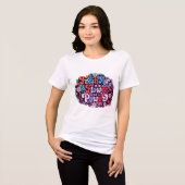 Boho-Blumenkraft-Grafik Tri-Blend Shirt (Vorderseite voll)