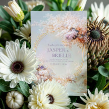 Boho-Blumenkranz Goldener Rahmen Elegante Hochzeit