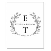 Boho Blumenkranz-Logo Gummistempel (Prägung)