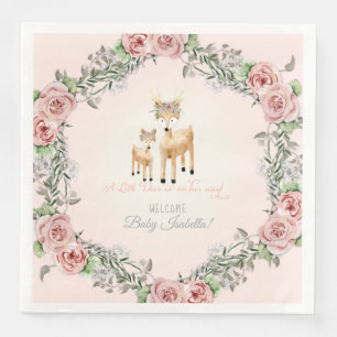 Boho BlumenKranz-Rotwild-Geweih-Baby-Dusche Serviette