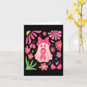 Boho Blumenkrebs Im Oktober tragen wir rosa Karte (Gelbe Blume)