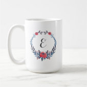 Boho Blumenmonogramm der watercolor-Rosen-| Kaffeetasse (Links)