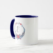 Boho Blumenmonogramm der watercolor-Rosen-| Tasse (Vorderseite Links)